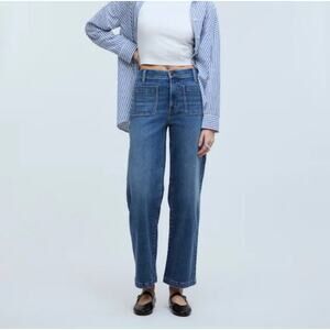 Madewell The Perfect Vintage High Waist Wide Leg Jeans Sz 30 Patch Pockets *EUC